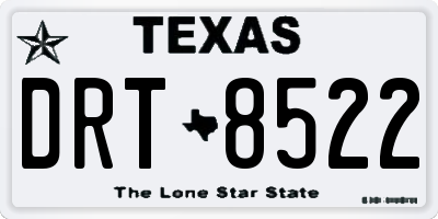 TX license plate DRT8522