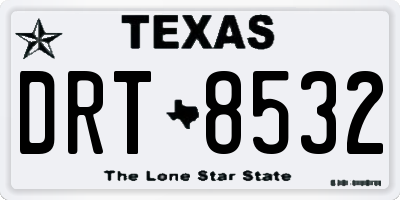 TX license plate DRT8532