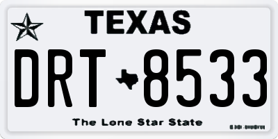 TX license plate DRT8533