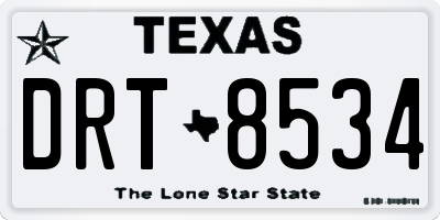 TX license plate DRT8534