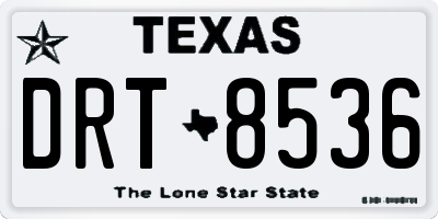 TX license plate DRT8536