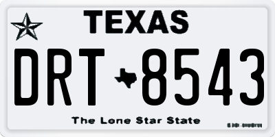TX license plate DRT8543