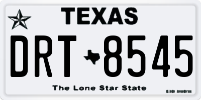 TX license plate DRT8545