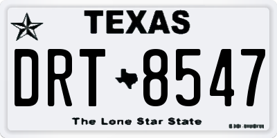 TX license plate DRT8547