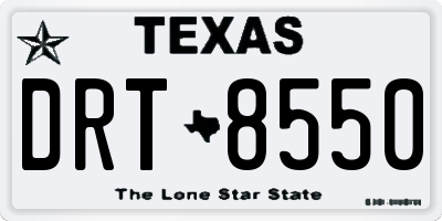 TX license plate DRT8550