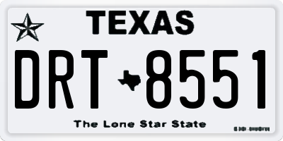 TX license plate DRT8551