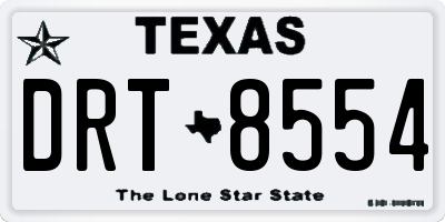 TX license plate DRT8554