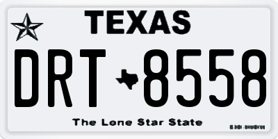 TX license plate DRT8558