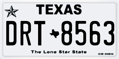 TX license plate DRT8563