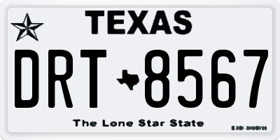 TX license plate DRT8567