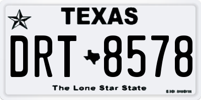 TX license plate DRT8578