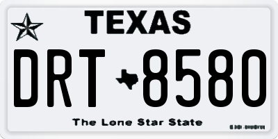 TX license plate DRT8580