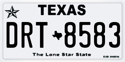 TX license plate DRT8583