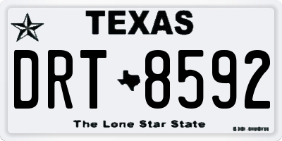 TX license plate DRT8592