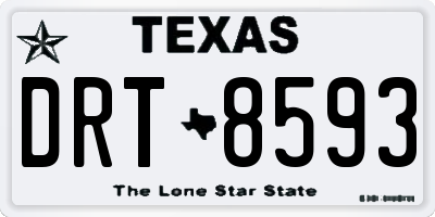 TX license plate DRT8593