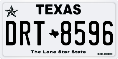 TX license plate DRT8596