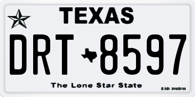 TX license plate DRT8597