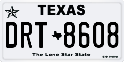 TX license plate DRT8608