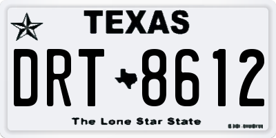 TX license plate DRT8612