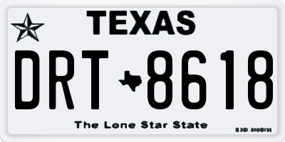 TX license plate DRT8618