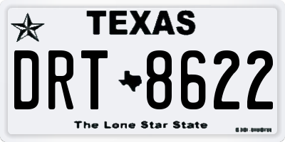 TX license plate DRT8622