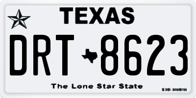 TX license plate DRT8623