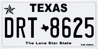 TX license plate DRT8625