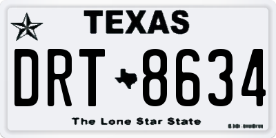 TX license plate DRT8634