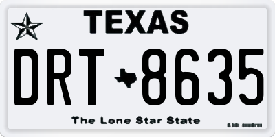 TX license plate DRT8635