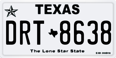 TX license plate DRT8638