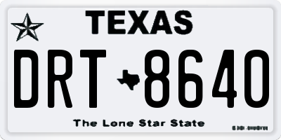 TX license plate DRT8640