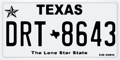 TX license plate DRT8643