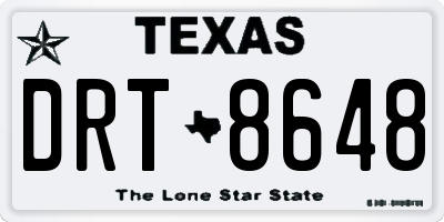 TX license plate DRT8648