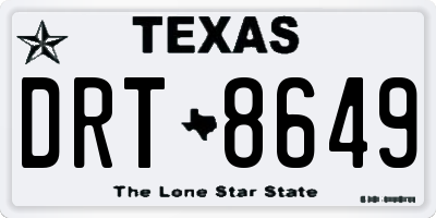 TX license plate DRT8649