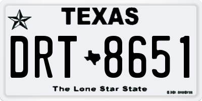 TX license plate DRT8651