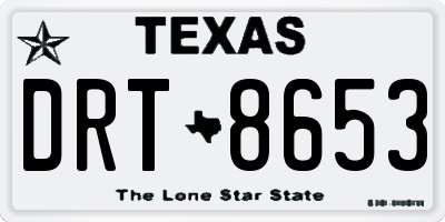 TX license plate DRT8653
