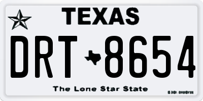 TX license plate DRT8654