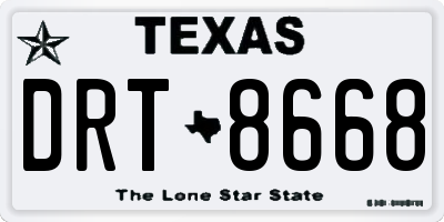TX license plate DRT8668