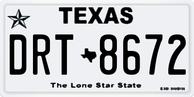 TX license plate DRT8672