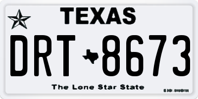 TX license plate DRT8673