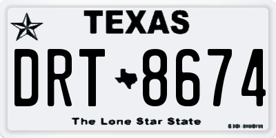 TX license plate DRT8674