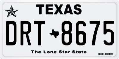 TX license plate DRT8675