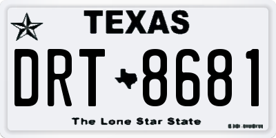TX license plate DRT8681