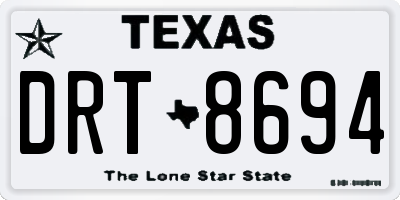 TX license plate DRT8694