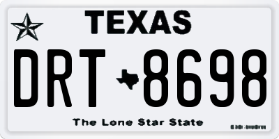 TX license plate DRT8698