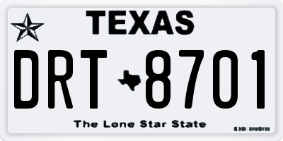 TX license plate DRT8701