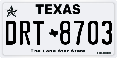 TX license plate DRT8703