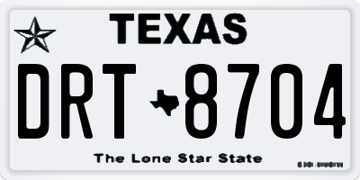 TX license plate DRT8704