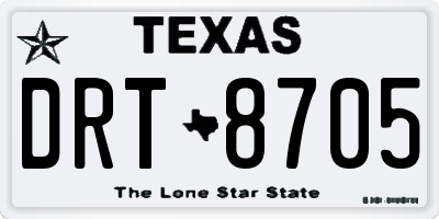 TX license plate DRT8705