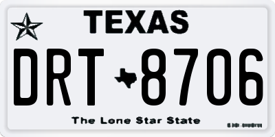 TX license plate DRT8706